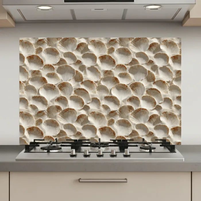 Schelpen - Waaiervorm - Wit keuken achterwand spatscherm klein 900 -3d_website