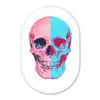 Schedel - Grafisch - Roze - Verdeeld Wandcirkel Ovaal Forex klein -3d