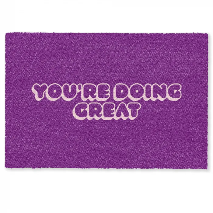 You're doing great - Paars - Bubble letters Deurmat klein -zkaufland3d