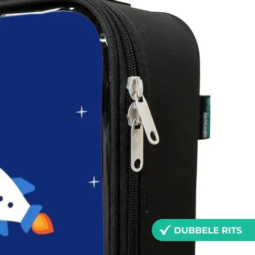 Astronaut op een planeet Kinderkoffer - Zwart klein -rits_NL