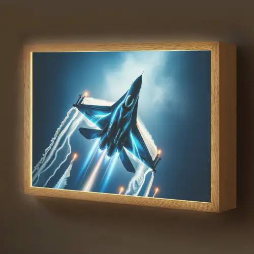 Straaljager - Blauw - Jongens Light Box met batterij (Wandlamp kind) middel -z3d_website
