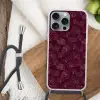 Bloemen - Patroon - Bordeauxrood Hoesje iPhone 16 Pro Max met koord klein 804 -sfeer4