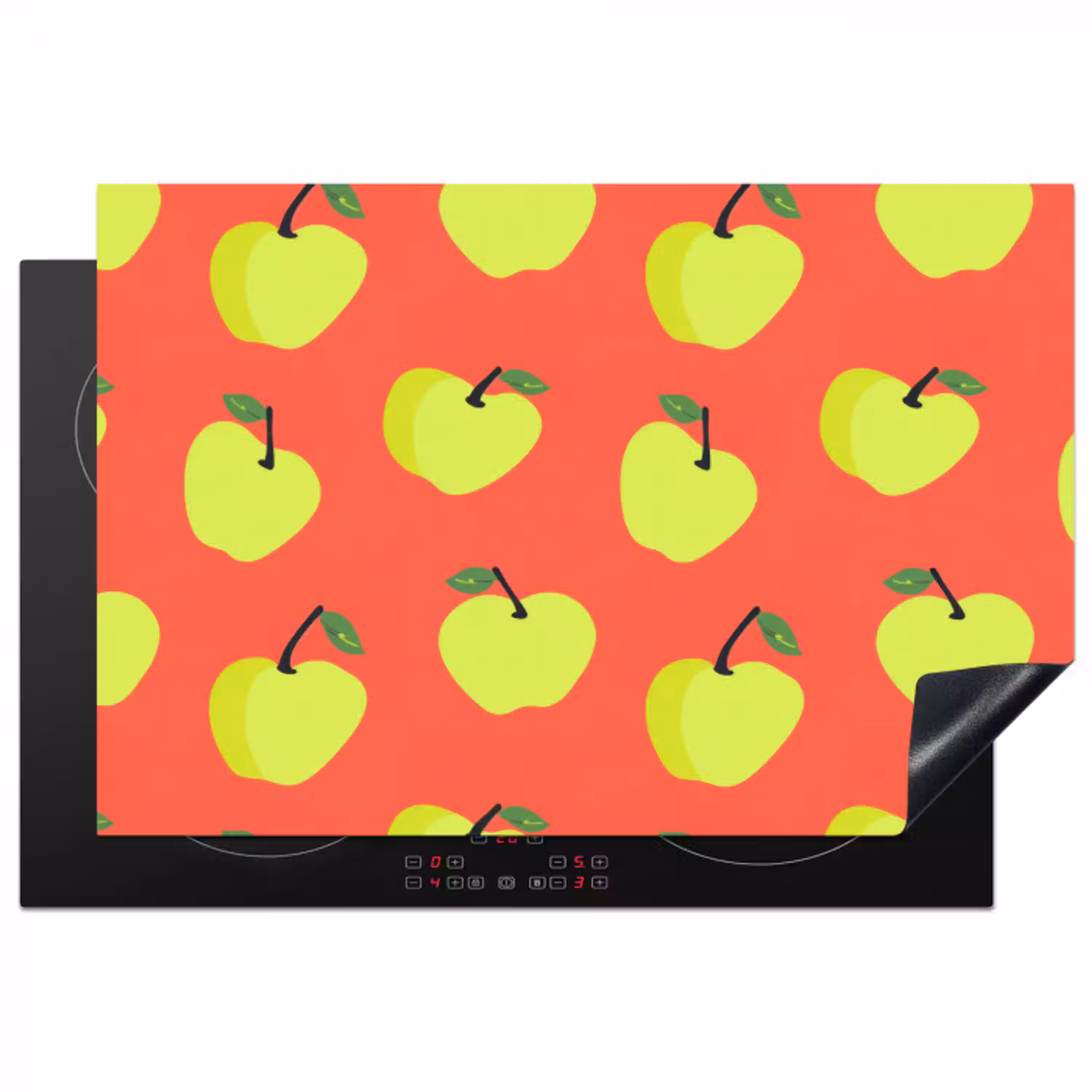 Appels - Modern - Groen Inductie beschermer vinyl 3mm klein 276 -3d