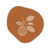 Sinaasappel - Getekend - Bladeren - Bruin Wandcirkel Organisch Forex 3mm klein -3d