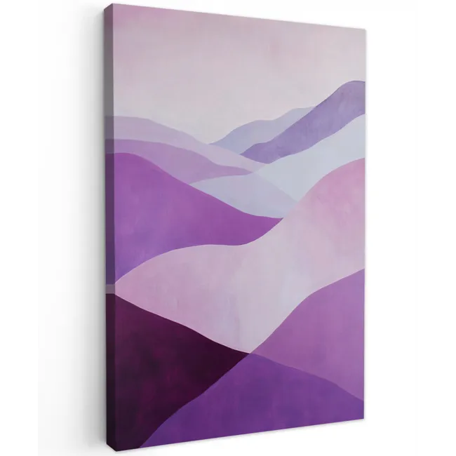 Abstract - Heuvels - Landschap - Paars Tuinposter op houten frame 2 cm dik klein -3d