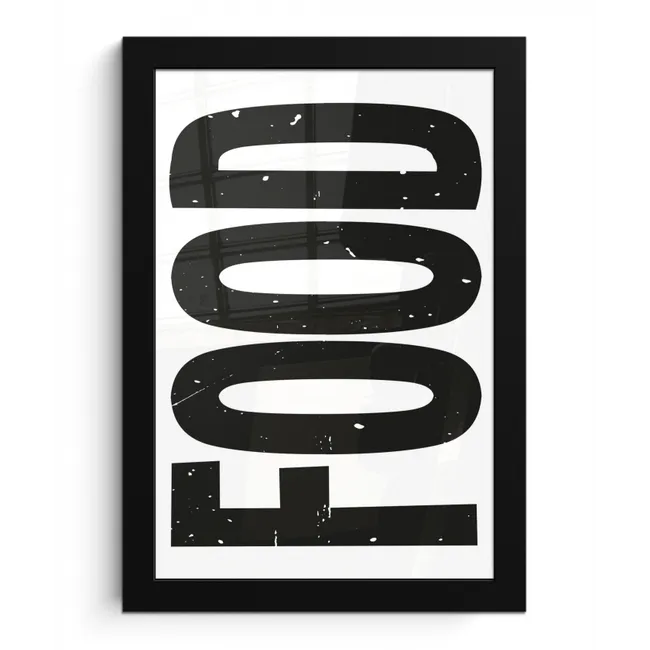 Food - Zwart - Wit - Decoratie fotolijst zwart zonder passe partout klein -3d