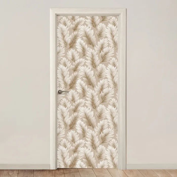 Botanisch - Patroon - Beige deurposter klein 289 -3d_beige