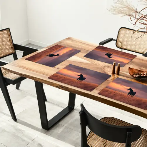 Paard - Wolken - Open veld Placemat vinyl groot -zzsfeer4_Kitchenyeah-website