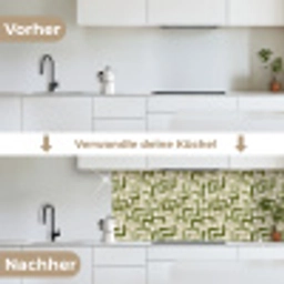 Modern - Grafisch - Groen keuken achterwand 2 middel 871 -voor-na_DE