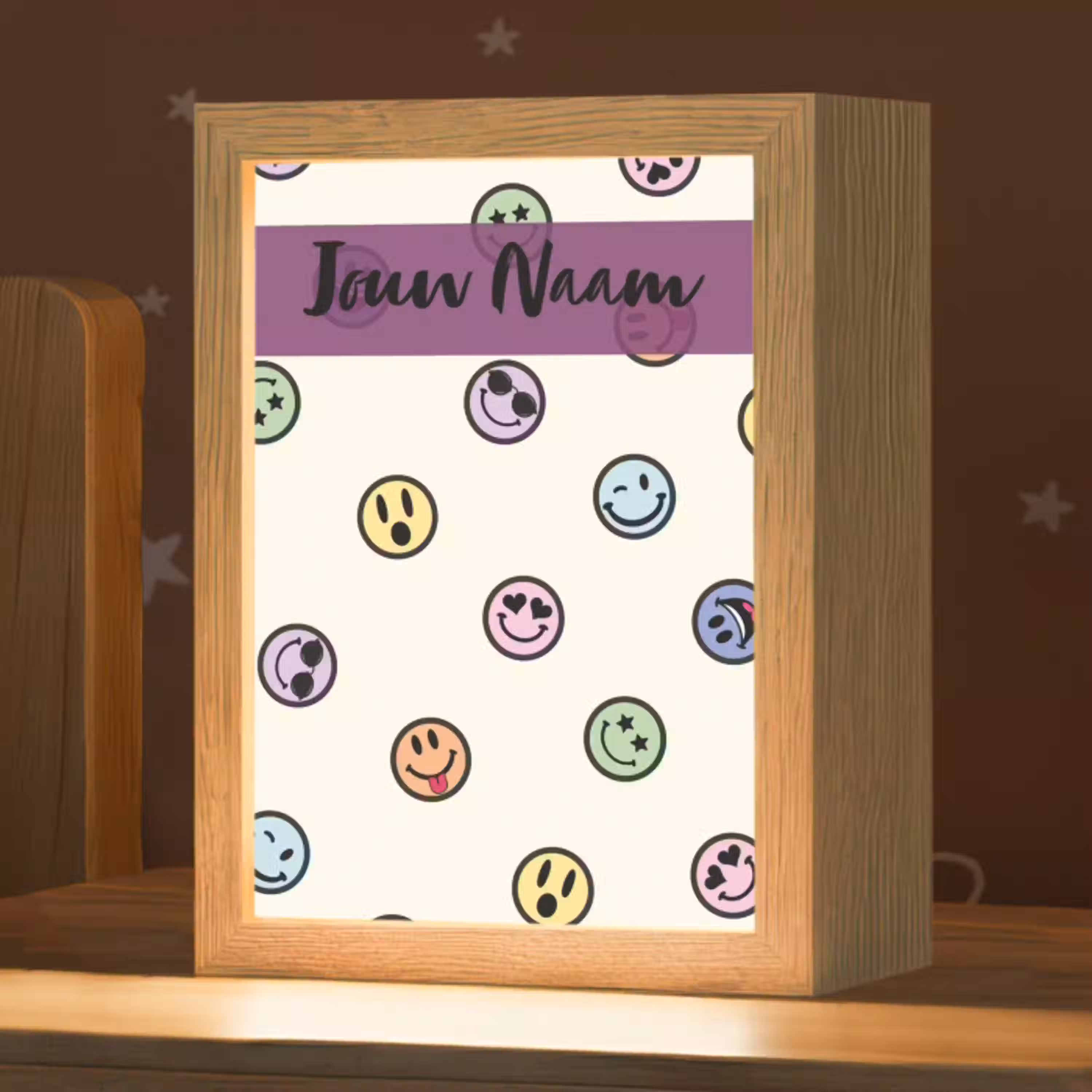 Smileys - Kleurrijk - Grappig Light Box met kabel (Kinderlampje) klein -zzz_3d_website