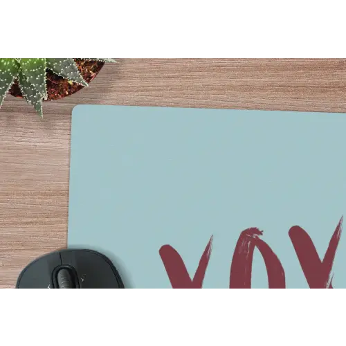 XOXO - Blauw - Rood muismat rubber klein -closeup