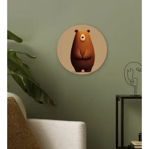 Beer - Minimalistisch - Bruin Wandcirkel plexiglas klein -sfeer3