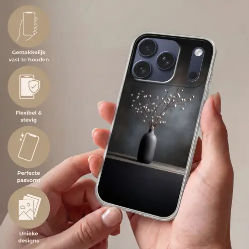 Takken - Vaas - Bolletjes - Wit Telefoonhoesje iPhone 17 Pro klein -sfeer3_NL