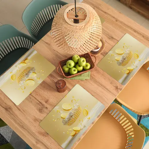 Citroen - Taart - Eten - Geel Placemat vinyl groot -zzsfeer5_Kitchenyeah-website