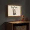 Knuffelbeer - Oranje bloemen - Vriendelijk Light Box met batterij (Wandlamp kind) middel -sfeer5_kind