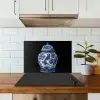 Pot - Delfts Blauw - Bloemen keuken achterwand spatscherm klein -sfeer2