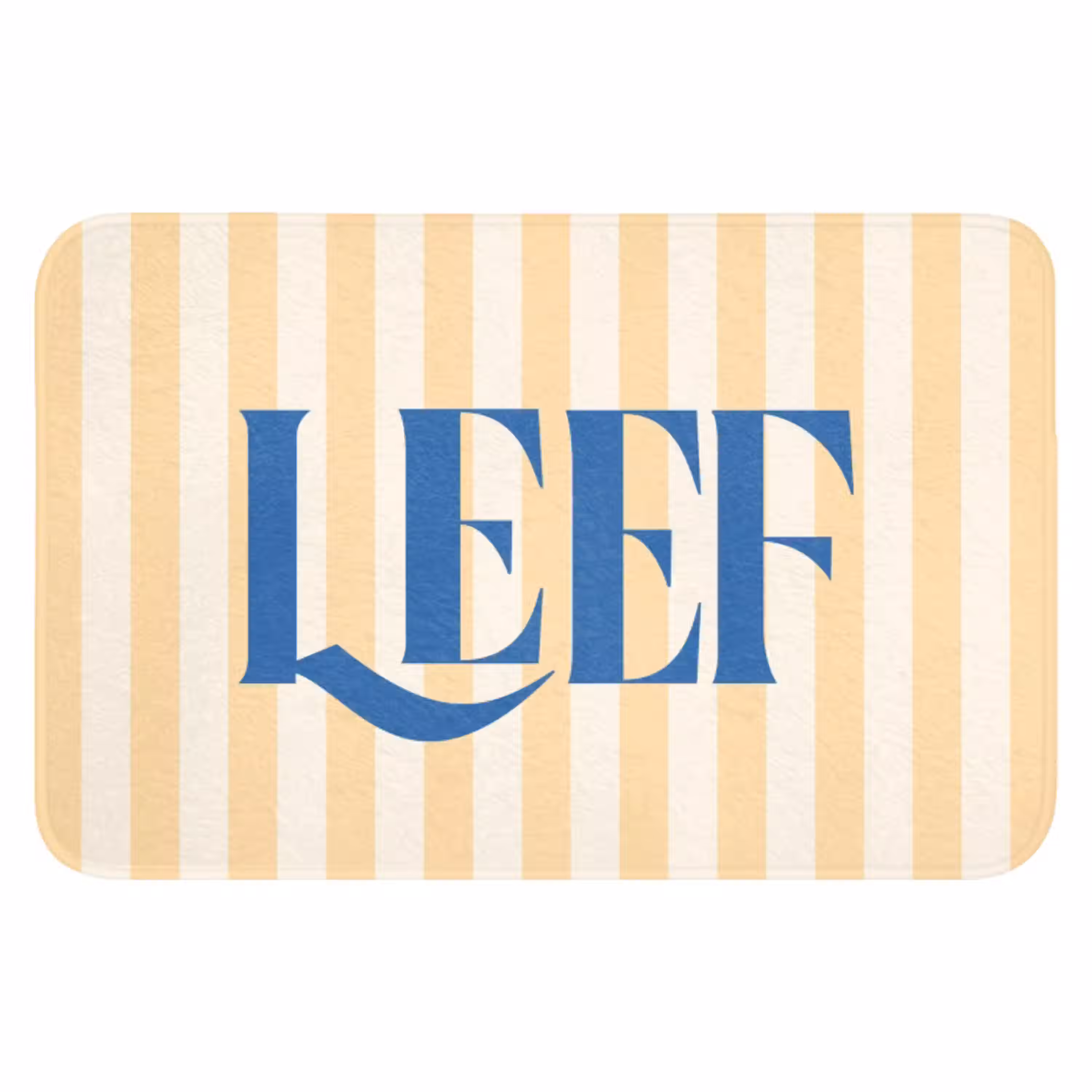 Blauw - Geel - Strepen - Leef WCmat klein -3d