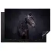 Portret - Paard - Donker Inductie beschermer vinyl 3mm klein -3d