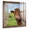 Doorkijk - Koe - Weiland - Landschap - Dieren plexiglas 5mm klein -zzzproduct_nieuw