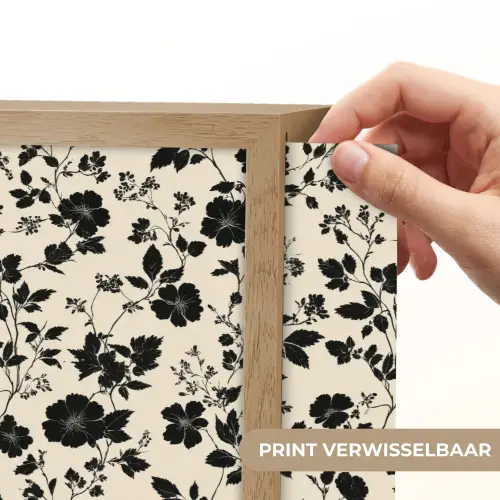 Bloemen - Dessin - Zwart Light Box met batterij (Wandlamp) middel 907 -USP_websiteprintNL