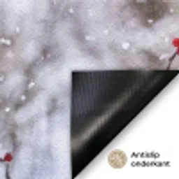 Bessen - Takken - Sneeuw - Winter - Kleurrijk Deurmat klein -antislip_NL