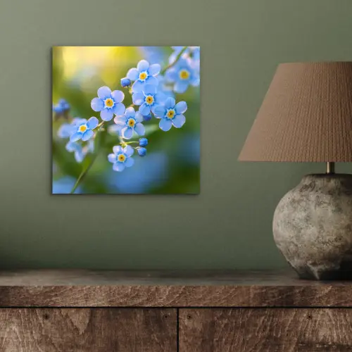 Bloemetjes - Blauw - Vergeet mij nietjes aluminium wit klein -sfeer2