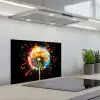 Paardenbloem - Graffiti - Kleurrijk - Bloemen - Natuur keuken achterwand spatscherm klein -3d_schuin