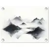 Bergen - Mistig - Water - Wit tuinposter los doek klein -3d