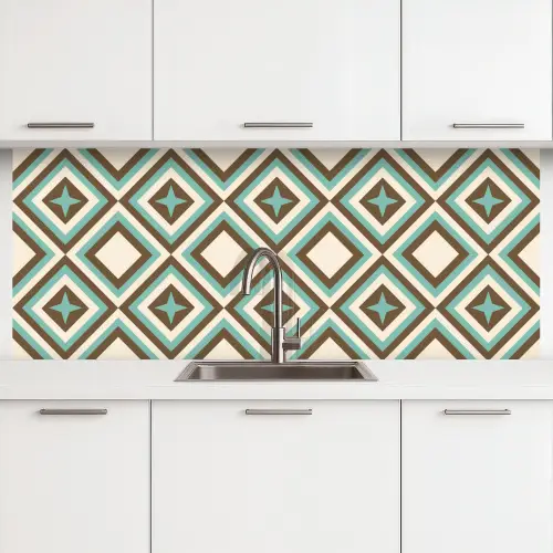 Jaren 50 - Ster - Design keuken achterwand 2 middel 871 -3d