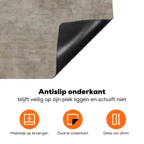 Retro - Beton - Patroon Inductie beschermer vinyl 3mm klein 276 -zzzzzzz-td-onderkant