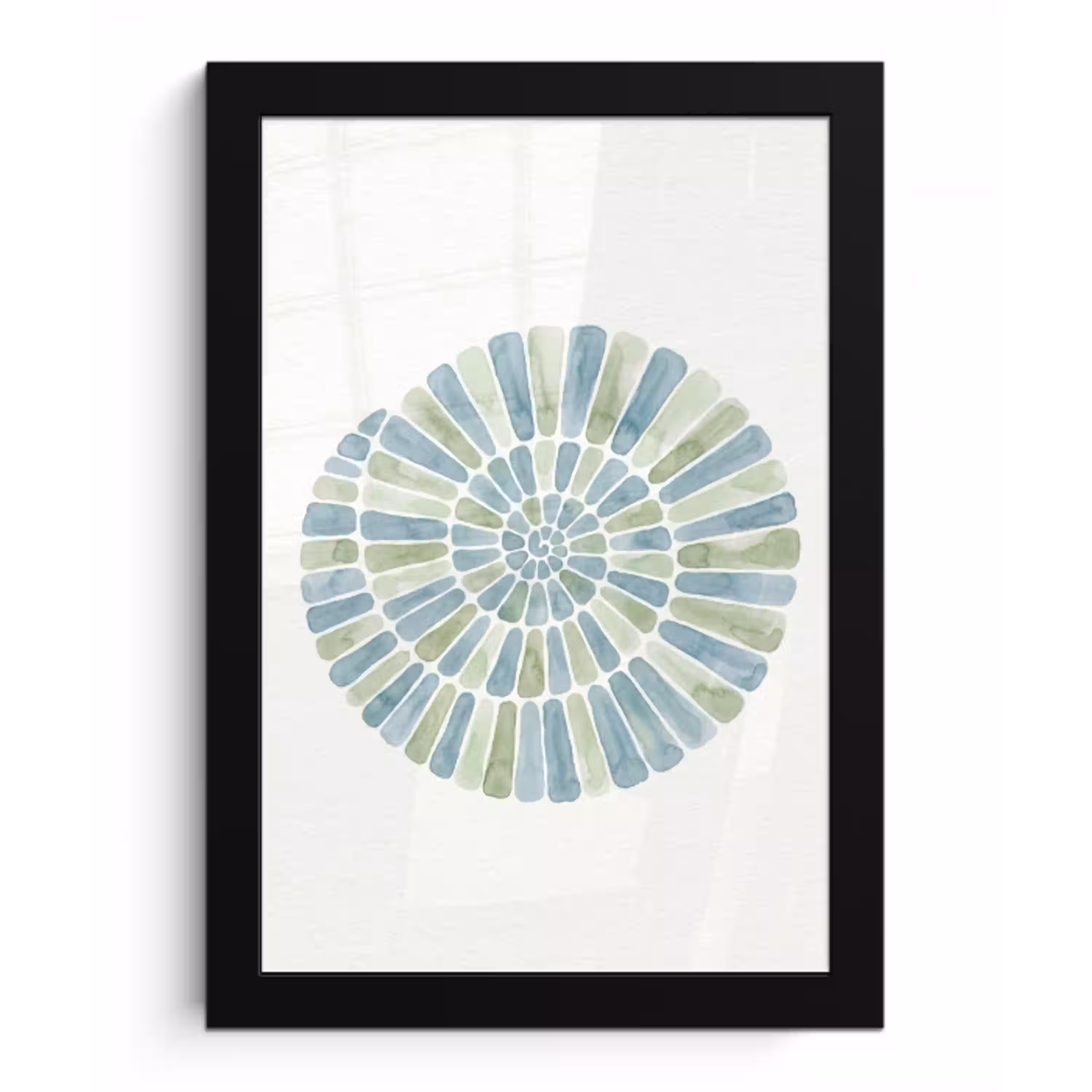 Abstract - Spiraal - Patroon - Modern - Blauw-Groen fotolijst zwart zonder passe partout klein -3d