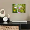 Bloemen - Natuur - Groen - Gras - Paars - Wit poster papier klein -sfeer1