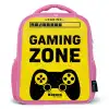 Zwart-geel met gaming zone Kinderrugzak - Roze middel -3d
