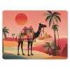 Kameel - Gekleurd tapijt - Duinen - Rode zon muismat rubber klein -3d