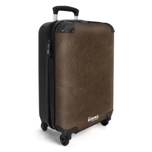 Lederen look donker bruin NBS - Handbagage koffer - Kinderen Unisex middel -productfoto_3d