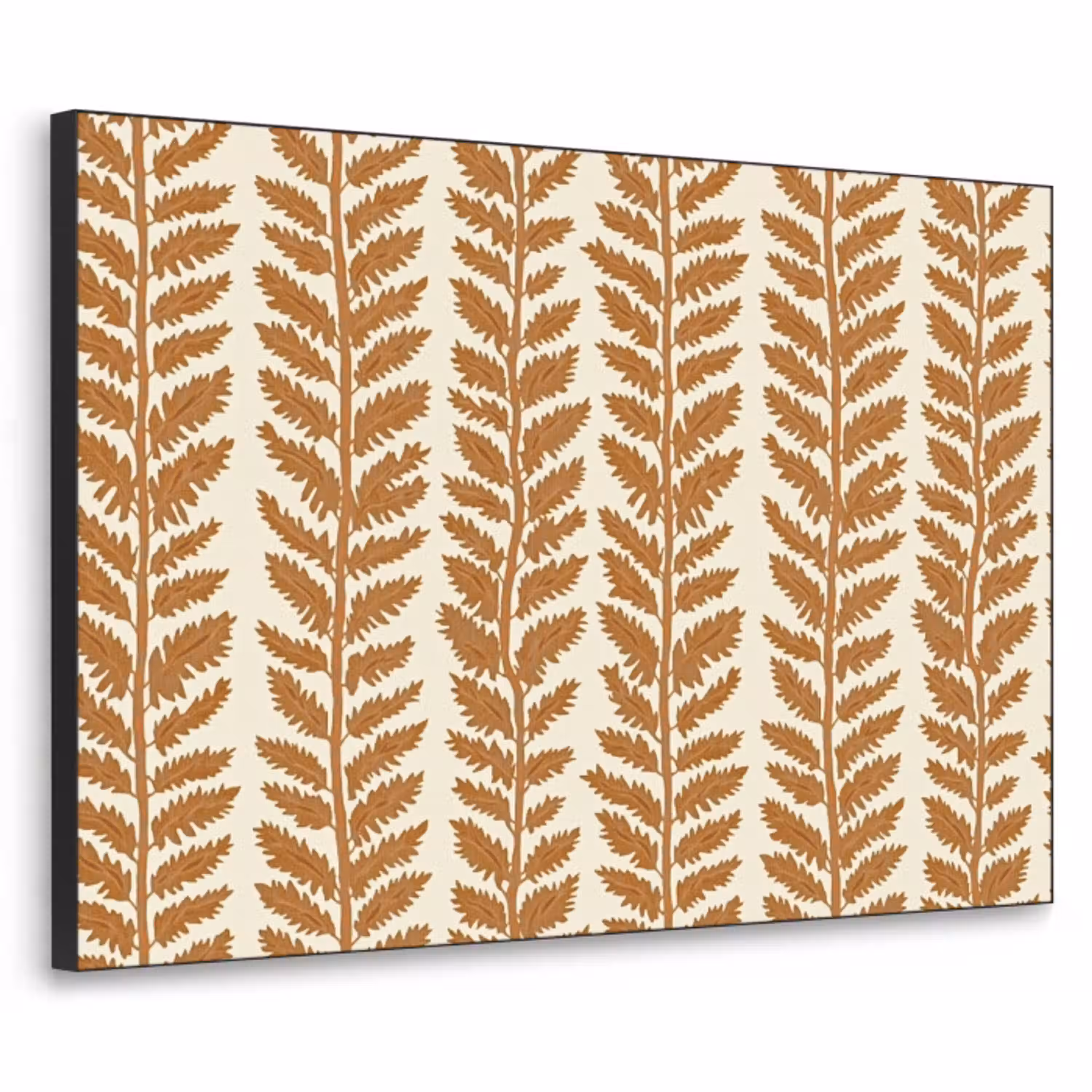 Textuur - Bladeren - Oker Textielframe zwart klein 947 -3d