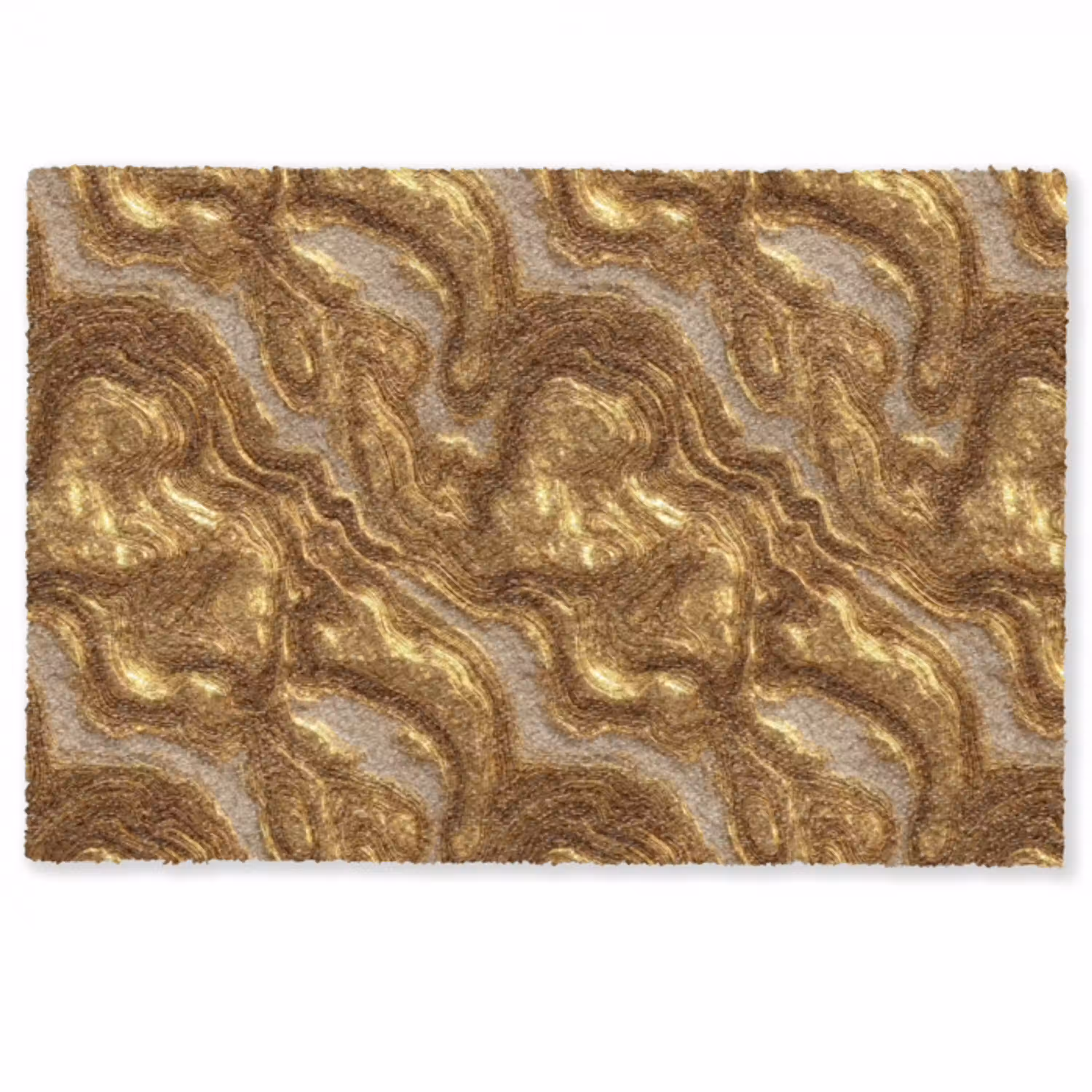 Golven - Organisch - Goud - Crème Deurmat klein 898 -zkaufland3d
