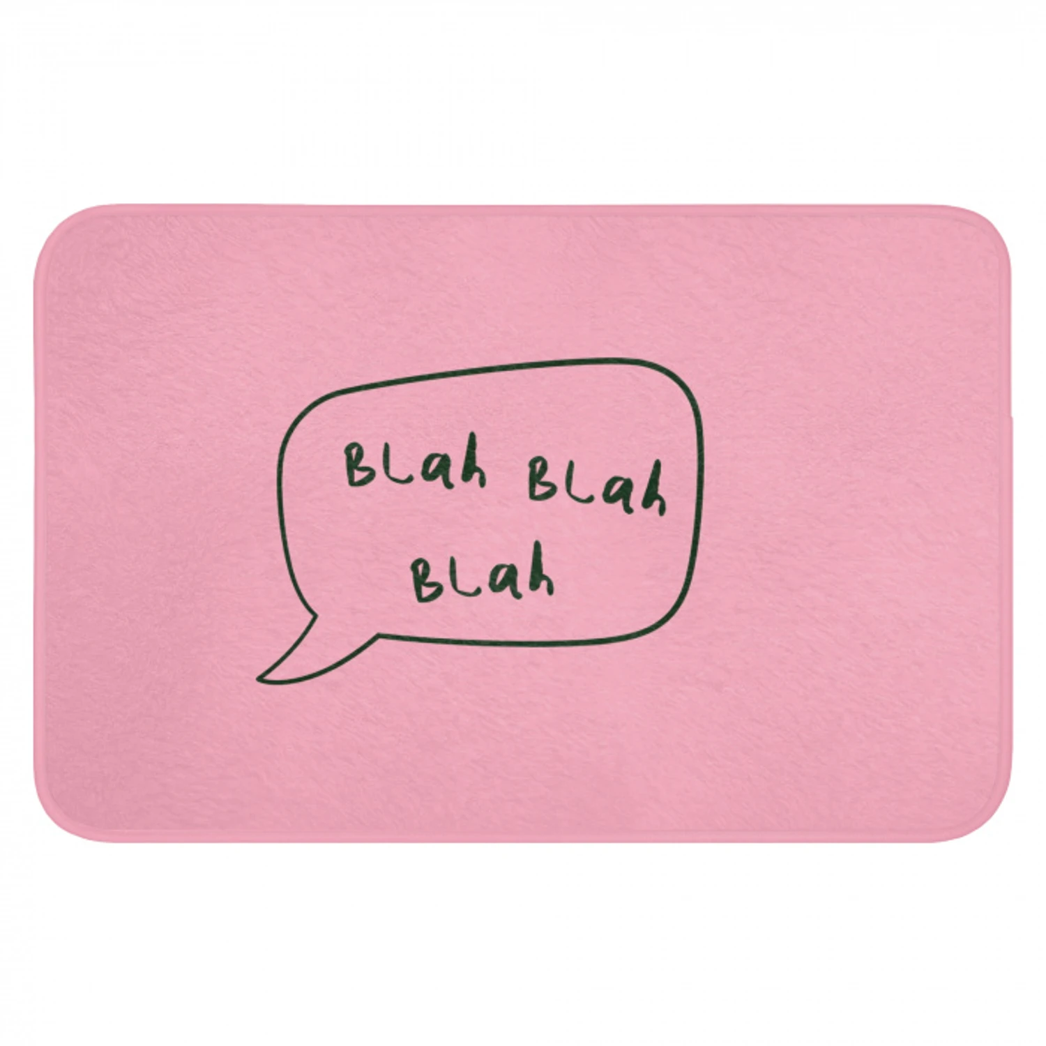 Tekstwolkje - BLAH BLAH BLAH - Roze Badmat klein -3d