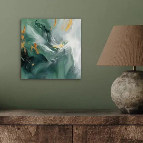 Groen - Modern - Marmer - Abstract aluminium wit klein -sfeer2