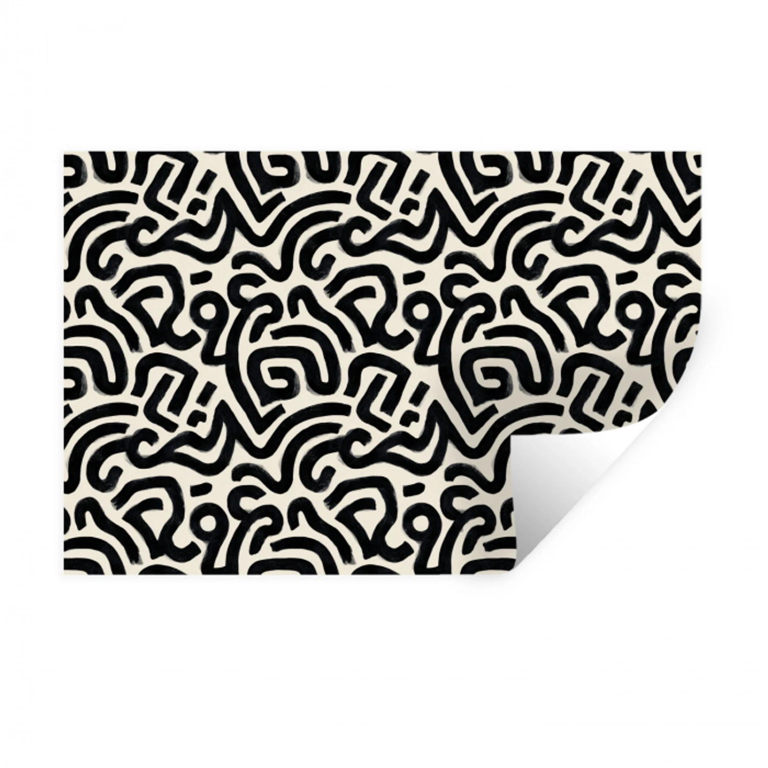 Modern - Abstract - Zwart Muursticker klein 286 -3d