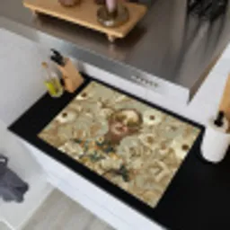 Vrouw - Bloemen - Zonnebril - Wit Inductie beschemer met haakjes klein -sfeer1