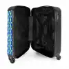 Blauw patroon op mintgroen NBS - Handbagage koffer - Volwassenen Unisex middel -binnenkant