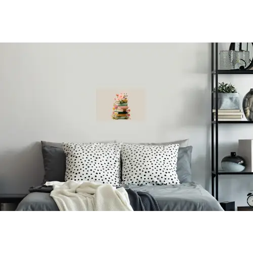 Boeken - Stapel - Bloemen - Kleurrijk Muursticker klein -slaapkamer