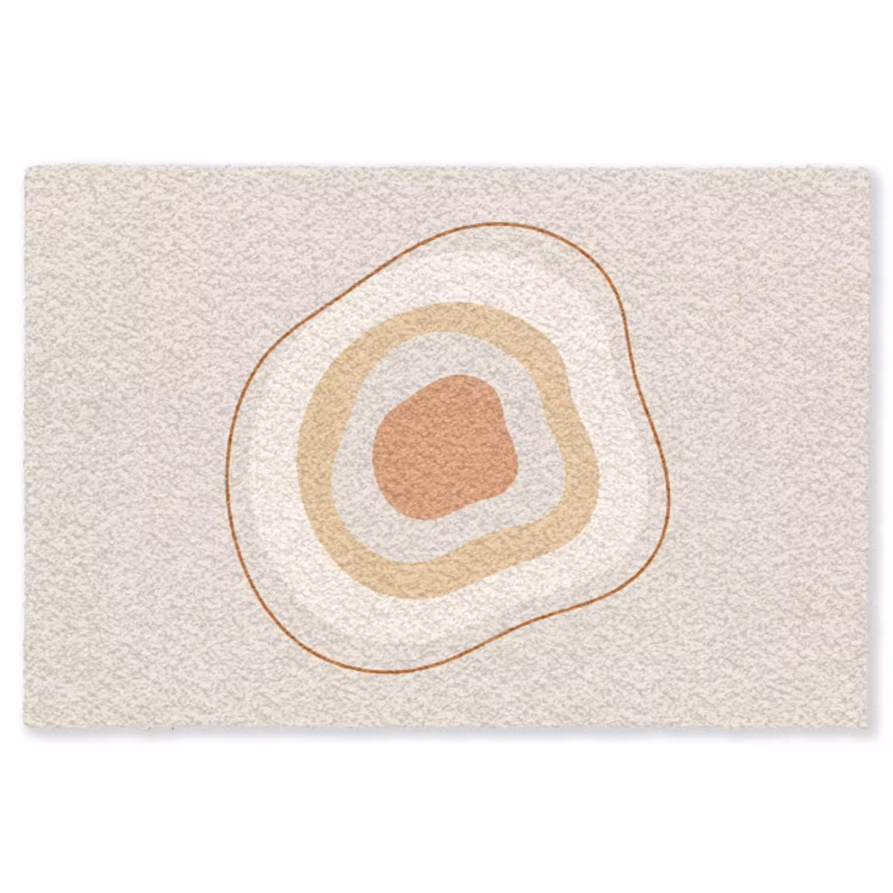 Abstract - Organisch - Modern - Beige - Kunst Vloerkleed Rechthoek klein -3d