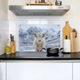 Schotse Hooglander - Sneeuw - Bergen - Winter Inductie beschemer met haakjes klein -sfeer2