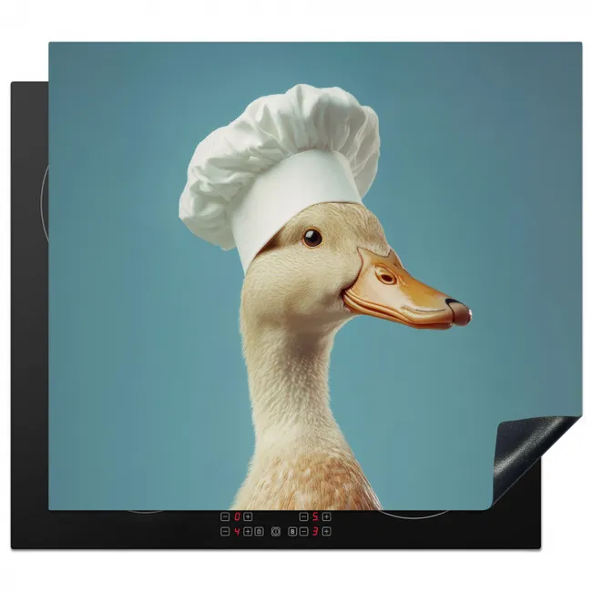 Eend - Koksmuts - Cute - Vogel Inductie beschermer vinyl 3mm middel -3d