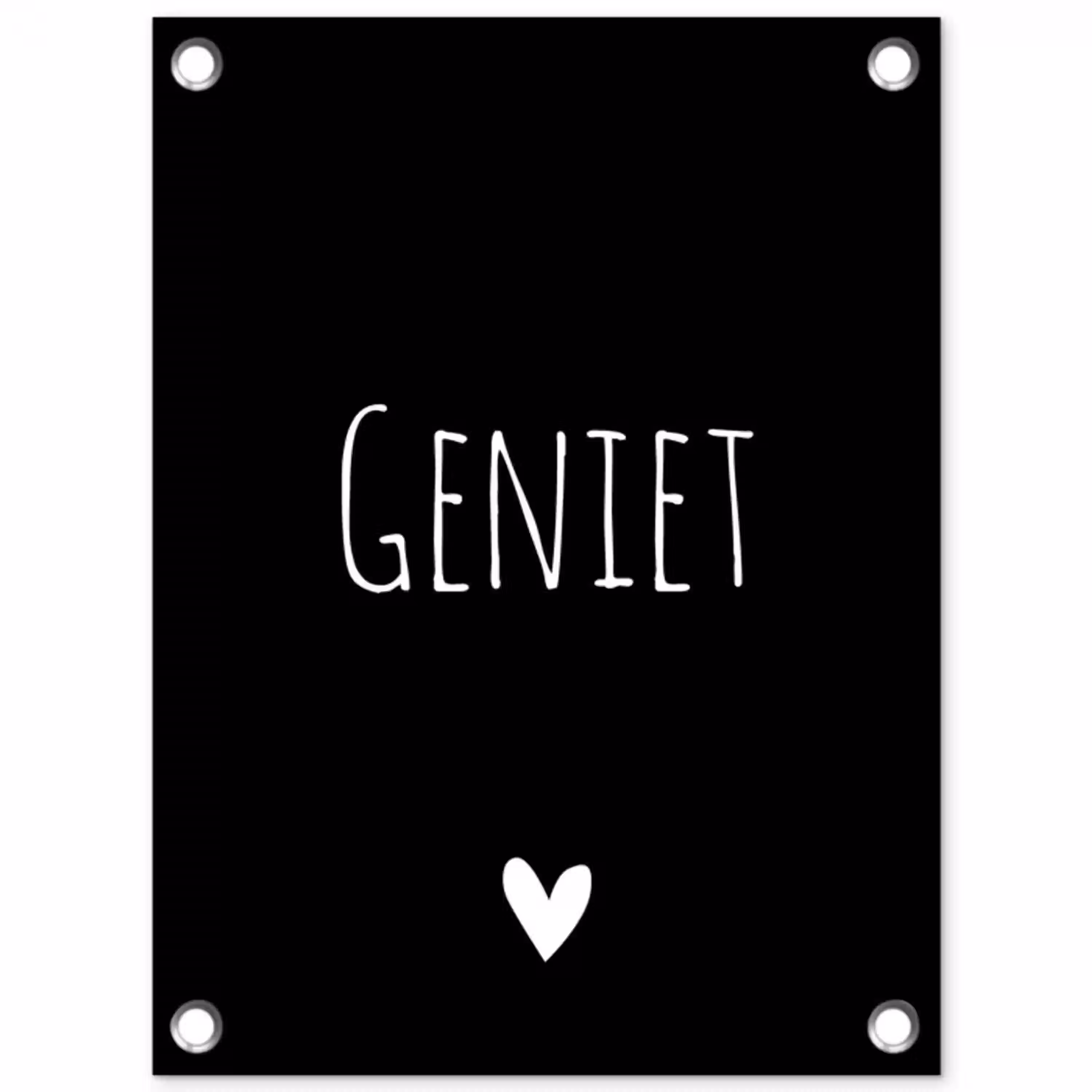 Spreuken - Quotes - Geniet tuinposter los doek klein -3d