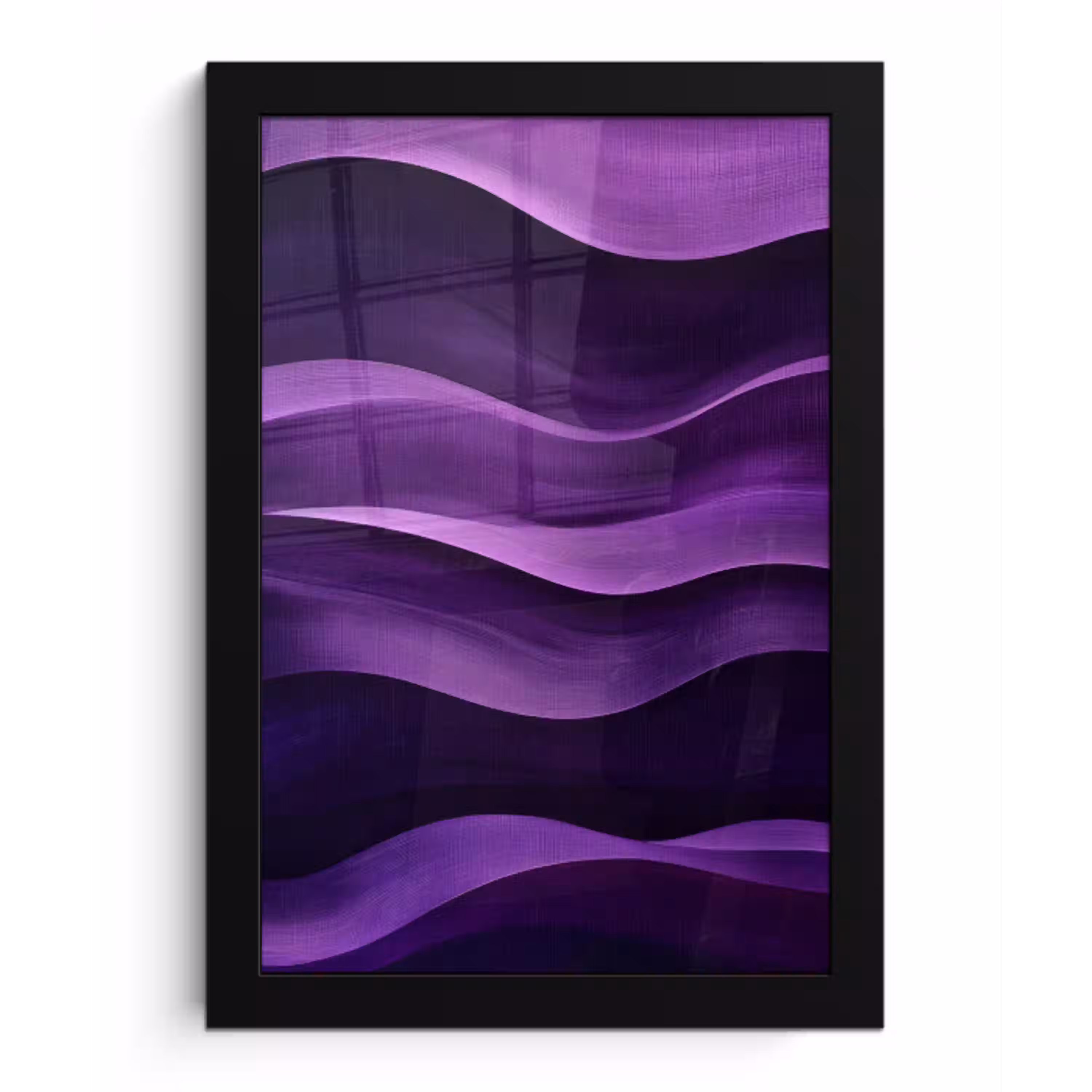 Golven - Abstract - Paars fotolijst zwart zonder passe partout klein -3d