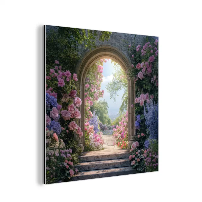 Doorkijk - Rozen - Vintage - Bloemen aluminium wit klein -3d