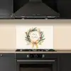 Kerstkrans - Kerst - Goud - Beige keuken achterwand spatscherm klein -sfeer1